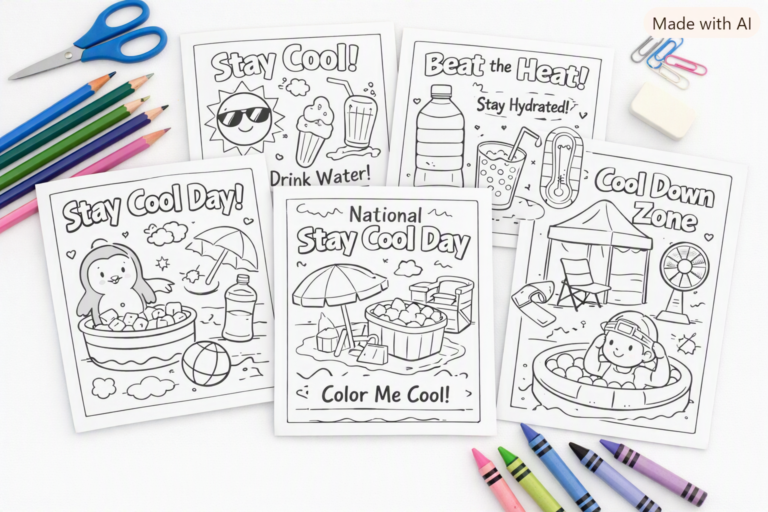 national stay cool day coloring pages