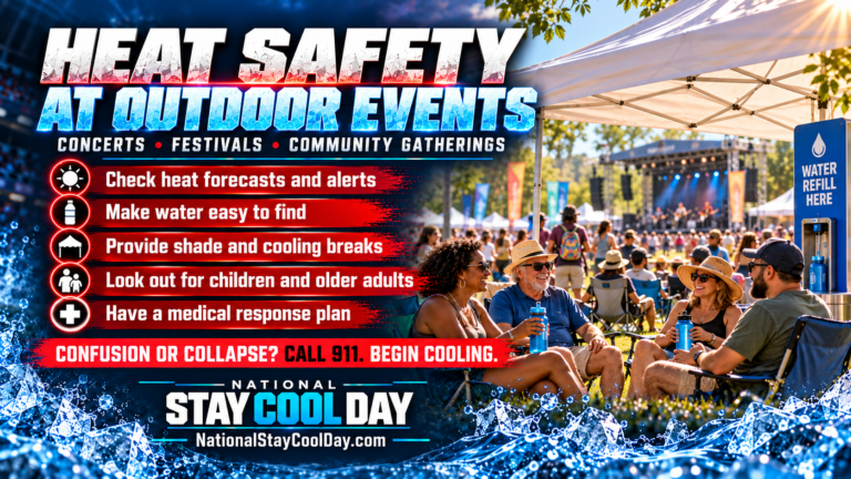 national stay cool day outdoor event safefty